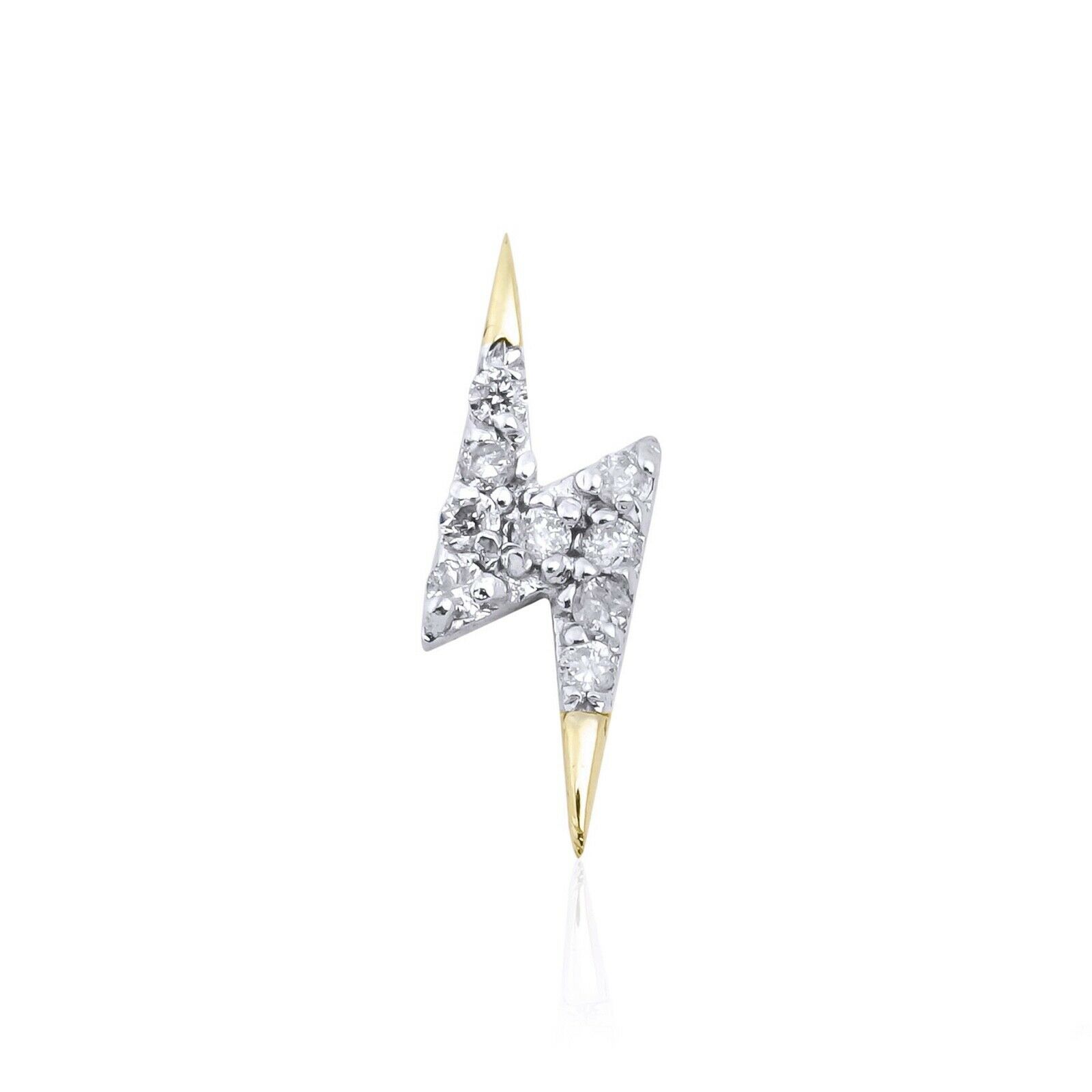 14K Gold Tragus Helix Cartilage Conch Diamond Lightning Earrings ...